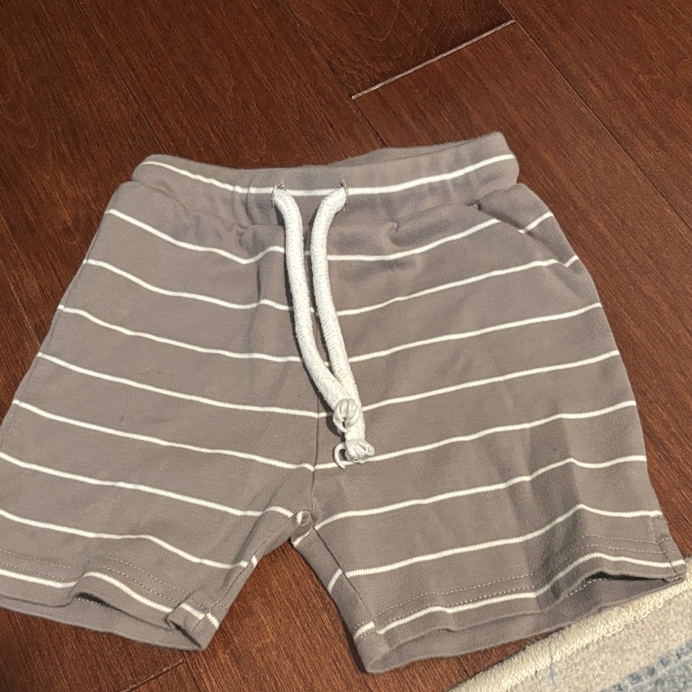 Jamie Kay Gray Striped Toddler Shorts